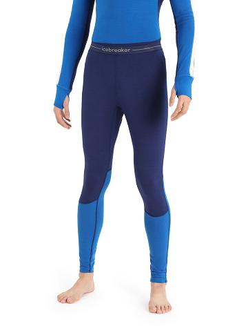 Men's Icebreaker Merino 260 ZoneKnit™ Merino Leggings Royal Navy / Lazurite | CA 1818XYUF